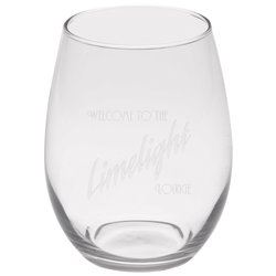 Stemless White Wine Glass - 15 oz. - Deep Etch