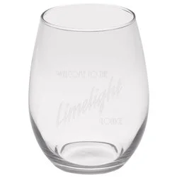 Stemless White Wine Glass - 15 oz. - Deep Etch