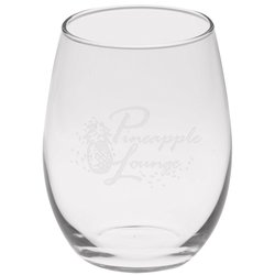 Stemless White Wine Glass - 21 oz. - Deep Etch