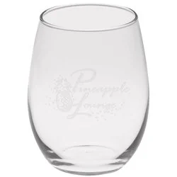 Stemless White Wine Glass - 21 oz. - Deep Etch