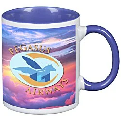 Color Handle Ceramic Mug - 11 oz. - Full Color