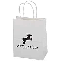 Matte White Shopping Bag - 10-3/4" x 8"