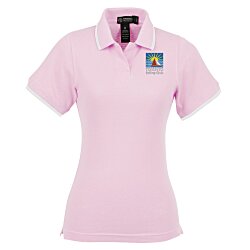Tipped Combed Cotton Pique Polo - Ladies' - 24 hr