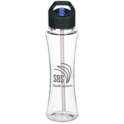 Clear Impact Curve Bottle with Two-Tone Flip Straw Lid - 17 oz.