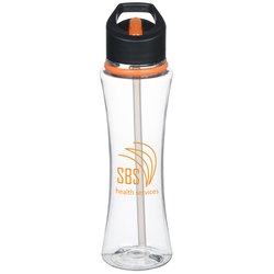 Clear Impact Curve Bottle with Two-Tone Flip Straw Lid - 17 oz. - Ring