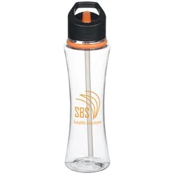 Clear Impact Curve Bottle with Two-Tone Flip Straw Lid - 17 oz. - Ring