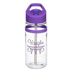 Clear Impact Banded Line Up Bottle with Flip Straw Lid - 20 oz.