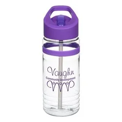 Clear Impact Banded Line Up Bottle with Flip Straw Lid - 20 oz.