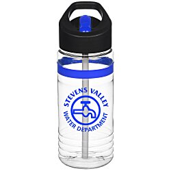 Clear Impact Banded Line Up Bottle with Two-Tone Flip Straw - 20 oz.