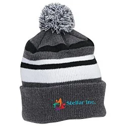 Microfleece Lined Pom Pom Beanie