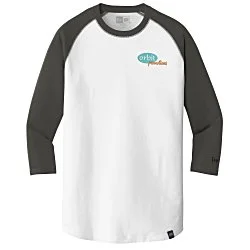 New Era Heritage Blend 3/4 Sleeve Baseball Tee - Men's - Embroidered