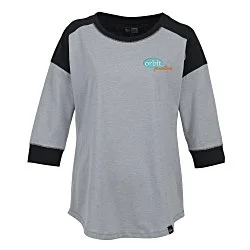 New Era Heritage Blend 3/4 Sleeve Baseball Tee - Ladies' - Embroidered