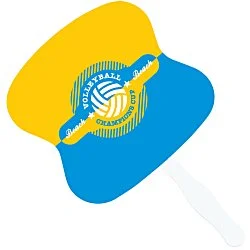 Full Color Hand Fan with Plastic Handle - Hourglass