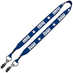 Dye-Sub Lanyard - 1 inch - 32 inches - 2 Bulldog Clips - 24 hr