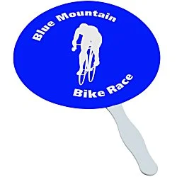 Hand Fan with Plastic Handle - Round