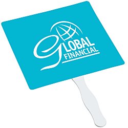 Hand Fan with Plastic Handle - Square