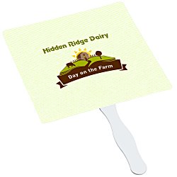 Full Color Hand Fan with Plastic Handle - Square