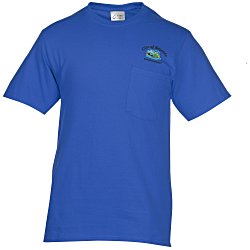 Soft Spun Cotton Pocket T-Shirt - Colors - Embroidered