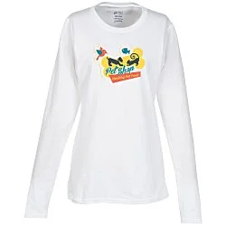 Port Classic 5.4 oz. Long Sleeve T-Shirt - Ladies' - White - Full Color