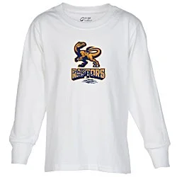 Port Classic 5.4 oz. Long Sleeve T-Shirt - Youth - White - Full Color