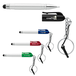 3-in-1 Ballpoint Pen and Stylus Keychain  Main Image