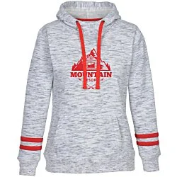 J. America Melange Stripe Sleeve Hoodie - Ladies' - Screen