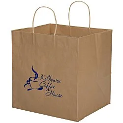 Brown Kraft Wide Gusset Paper Bag - 12" x 12"