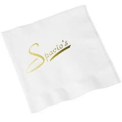 Beverage Napkin - 3-ply - White - Low Qty - Foil