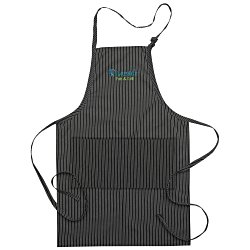 Butcher Apron with Two Patch Pockets - Pinstripe