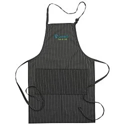 Butcher Apron with Two Patch Pockets - Pinstripe - 24 hr