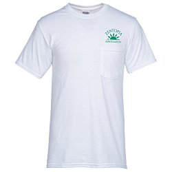 Jerzees Dri-Power 50/50 Pocket T-Shirt - Men's - White
