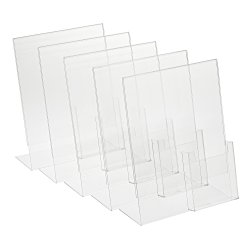 Clear Sign Holder with Brochure Pocket - 10-3/4" x 8-1/2" - Pack of 5