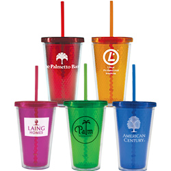 Freedom Facet Tumbler with Straw - 16 oz.  Main Image