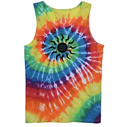 Tie-Dyed Multicolor Spiral Tank Top