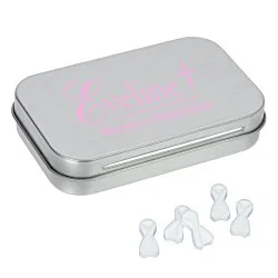 Rectangular Tin with Shaped Mints - Ribbon
