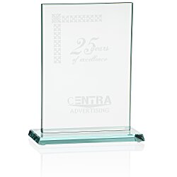 Stately Jade Glass Award - 6"
