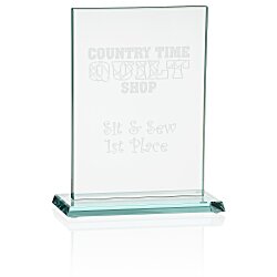 Stately Jade Glass Award - 8"