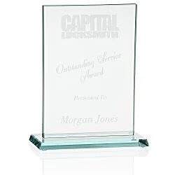 Stately Jade Glass Award - 9"