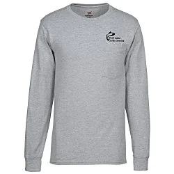 Hanes Workwear Pocket Long Sleeve T-Shirt