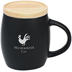 Hearth Coffee Mug with Wood Lid Coaster - 14 oz.- Laser- 24 hr