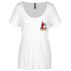 Platinum CVC Scoop Neck T-Shirt - Ladies' - Embroidered