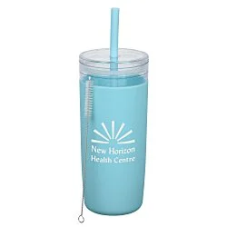 Bermuda Silicone Tumbler with Straw and Brush - 32 oz.