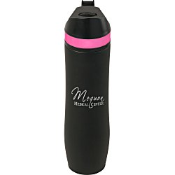 Persona Wave Vacuum Sport Bottle - 20 oz. - Black - Laser Engraved - 24 hr
