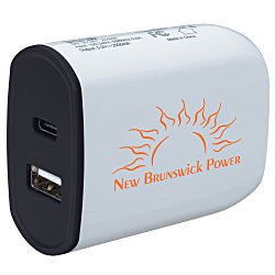 Color Accent Dual Port Wall Charger - 24 hr