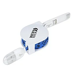 Retractable Fabric Duo Charging Cable