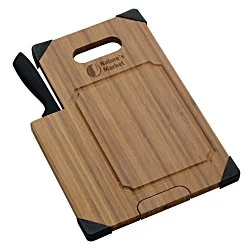 Bamboo Cutting Board with Knife