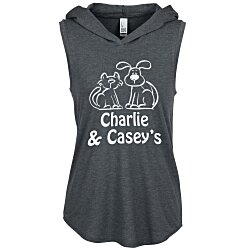 Optimal Tri-Blend Sleeveless Hooded T-Shirt - Ladies'