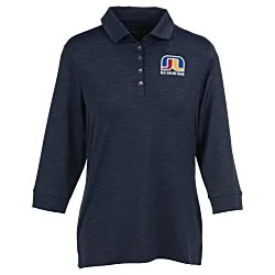 Optical Heather 3/4 Sleeve Polo - Ladies'