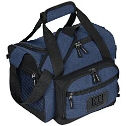 12-Can Heathered Convertible Duffel Cooler - Debossed