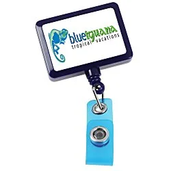 Jumbo Retractable Badge Holder - 40" - Rectangle - Opaque - Label